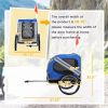 Aosom Light Blue/Grey Dog Bike Trailer with 3 Entrances Off-Road Wheels & Mesh Screen for Safe Pet Travel