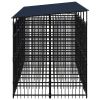 Outdoor Dog Kennel with Roof Steel 99.2 ftÂ²