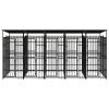 Outdoor Dog Kennel with Roof Steel 99.2 ftÂ²