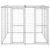 Outdoor Dog Kennel Galvanized Steel with Roof 52.1 ftÂ²