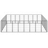 28-Panel Dog Playpen Black 19.7"x39.4" Powder-coated Steel