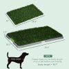 PawHut 2 Pack Artificial Dog Grass Pad with Tray for Potty Training Dogs, 26" x 16"