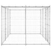 Outdoor Dog Kennel Galvanized Steel with Roof 78.1 ftÂ²