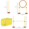 PawHut 4-Piece Dog Agility Training Set Portable Equipment with Weave Pole Jumping Ring High Jump Tunnel Yellow