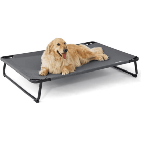 Made4Pets Large Dog Outdoor Adjustable Pet Bed With Buckle Legs, Washable Mesh Cover, Non-Slip Feet, Durable And Bite-Resistant, Suitable For Ind (Option: Grey XL)